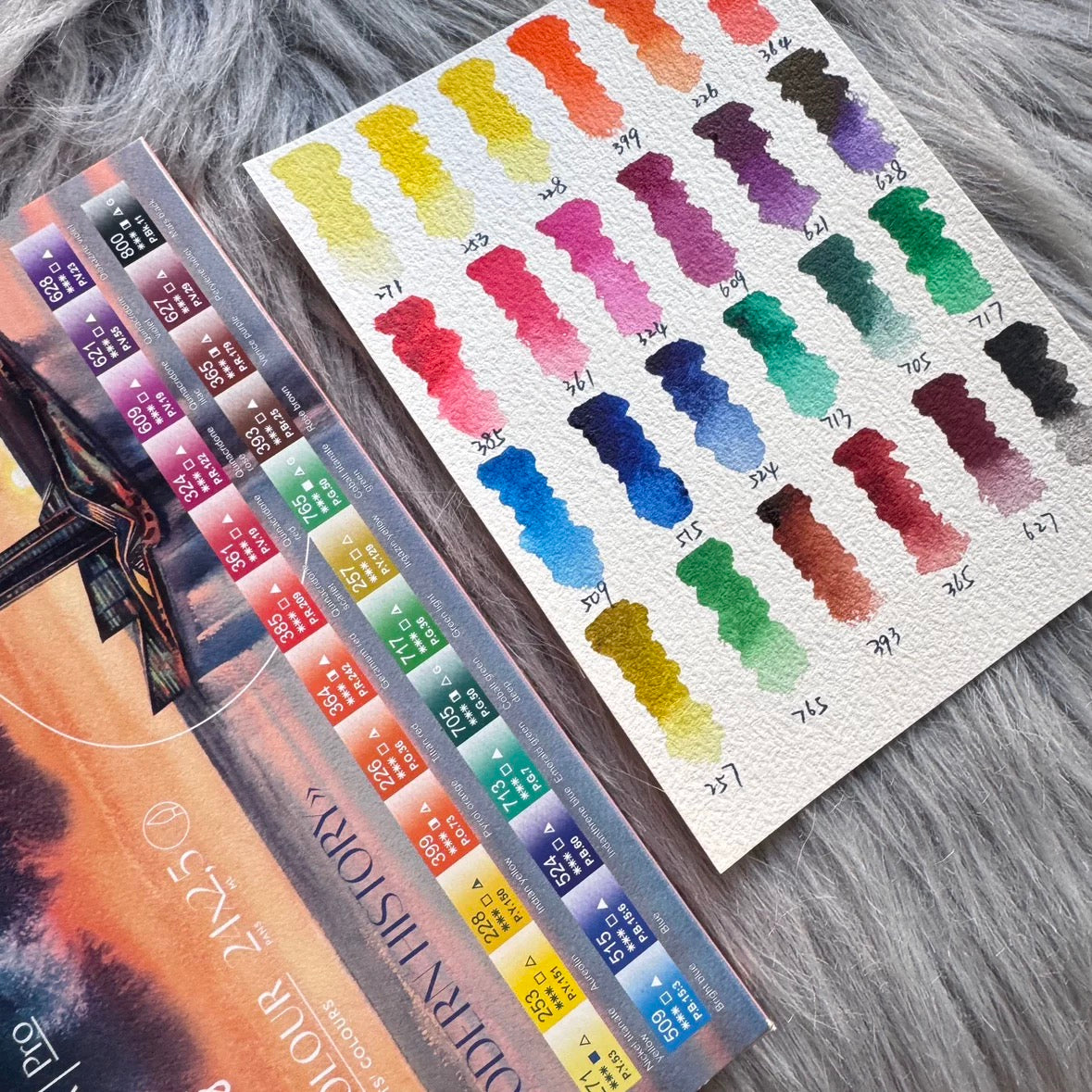 White Nights  24Color Half-Pan Watercolor Set — Modern History Edition, Honey-Based, Artist Grade