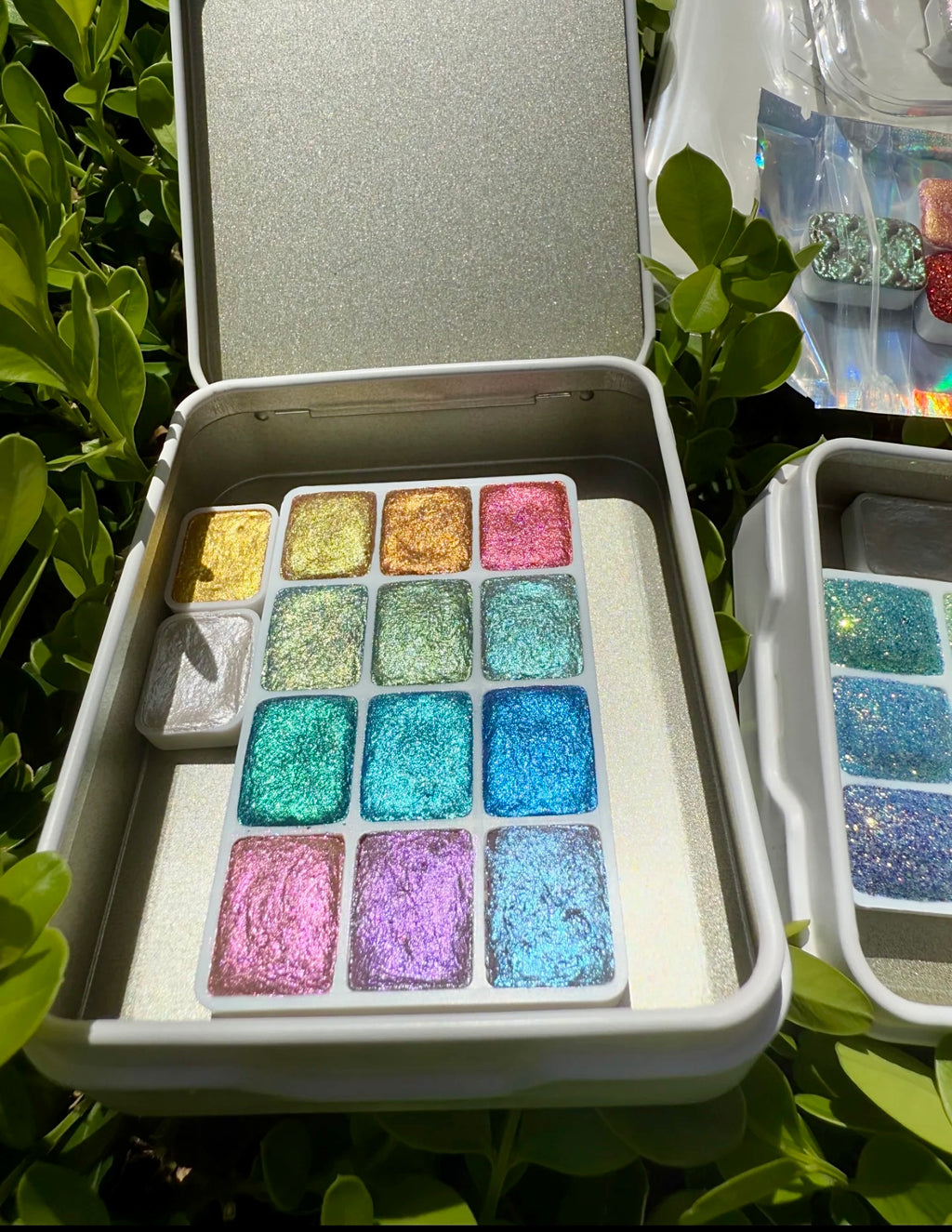Handmade Chameleon Pearlescent Watercolors — Essential 12-Color Set, Best Used Over Base Layers
