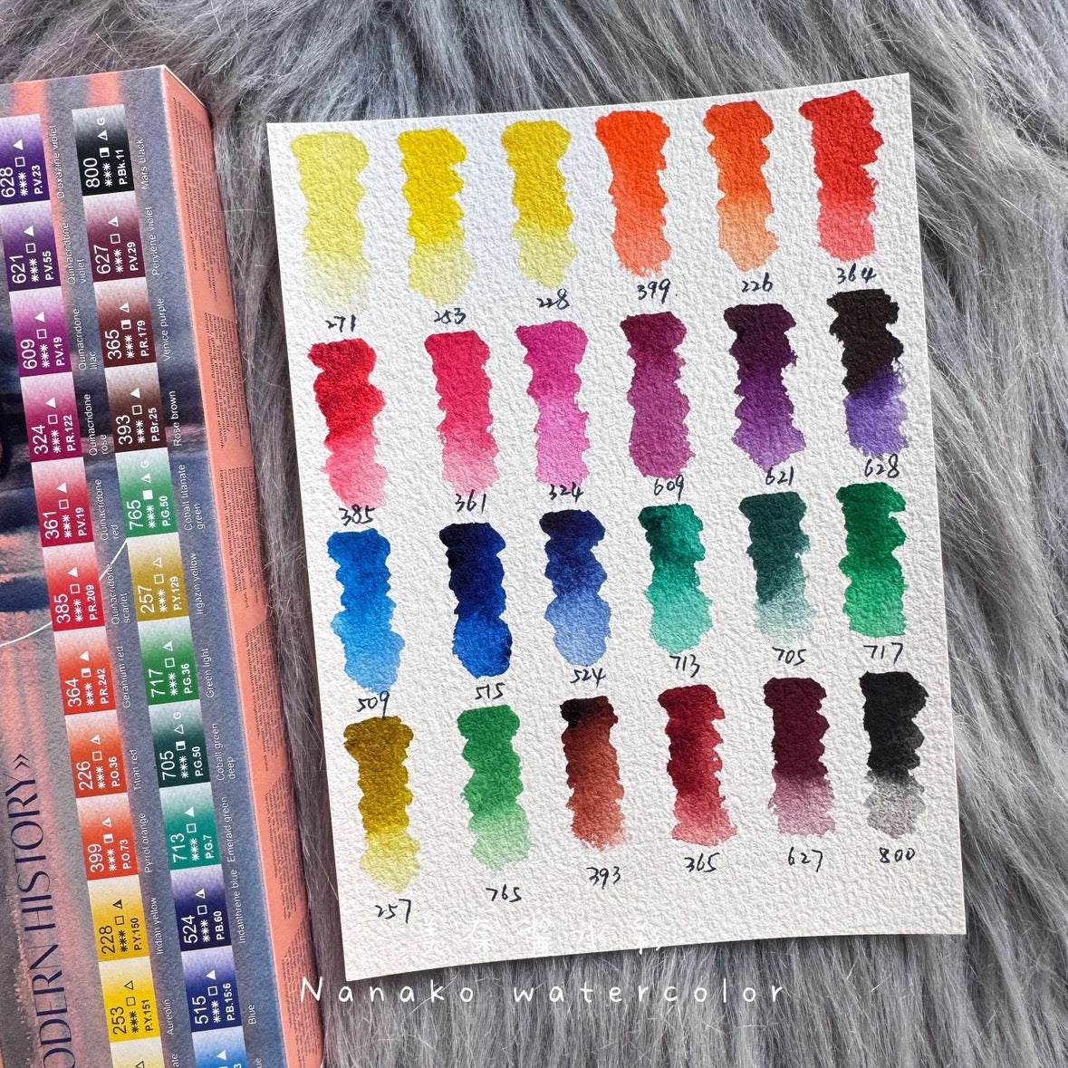 White Nights  24Color Half-Pan Watercolor Set — Modern History Edition, Honey-Based, Artist Grade